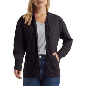 Hanes Womens Full Zip Hoodie Slub Knit Cotton Lightweight Zip Up Sweatshirt